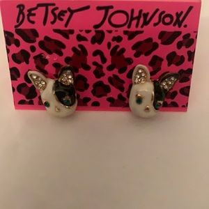 NWT Betsey Johnson BullDog Vintage Earrings cutie!